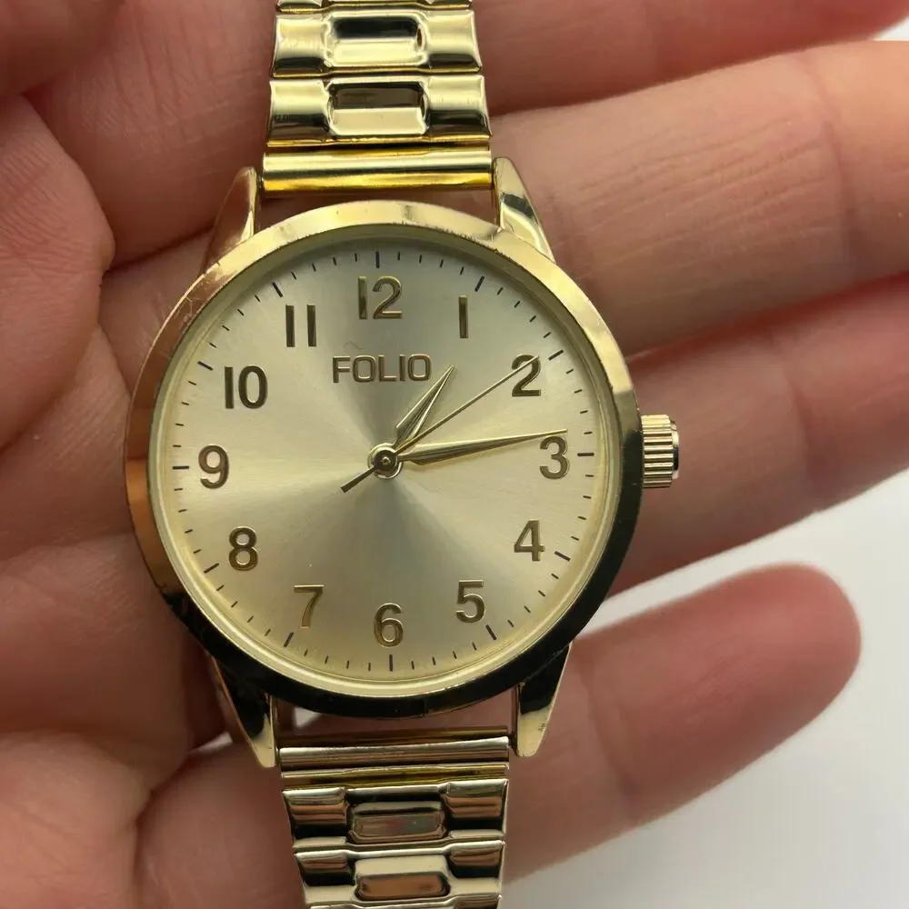 Folio Gold Classic Women’s Watch Working New Battery